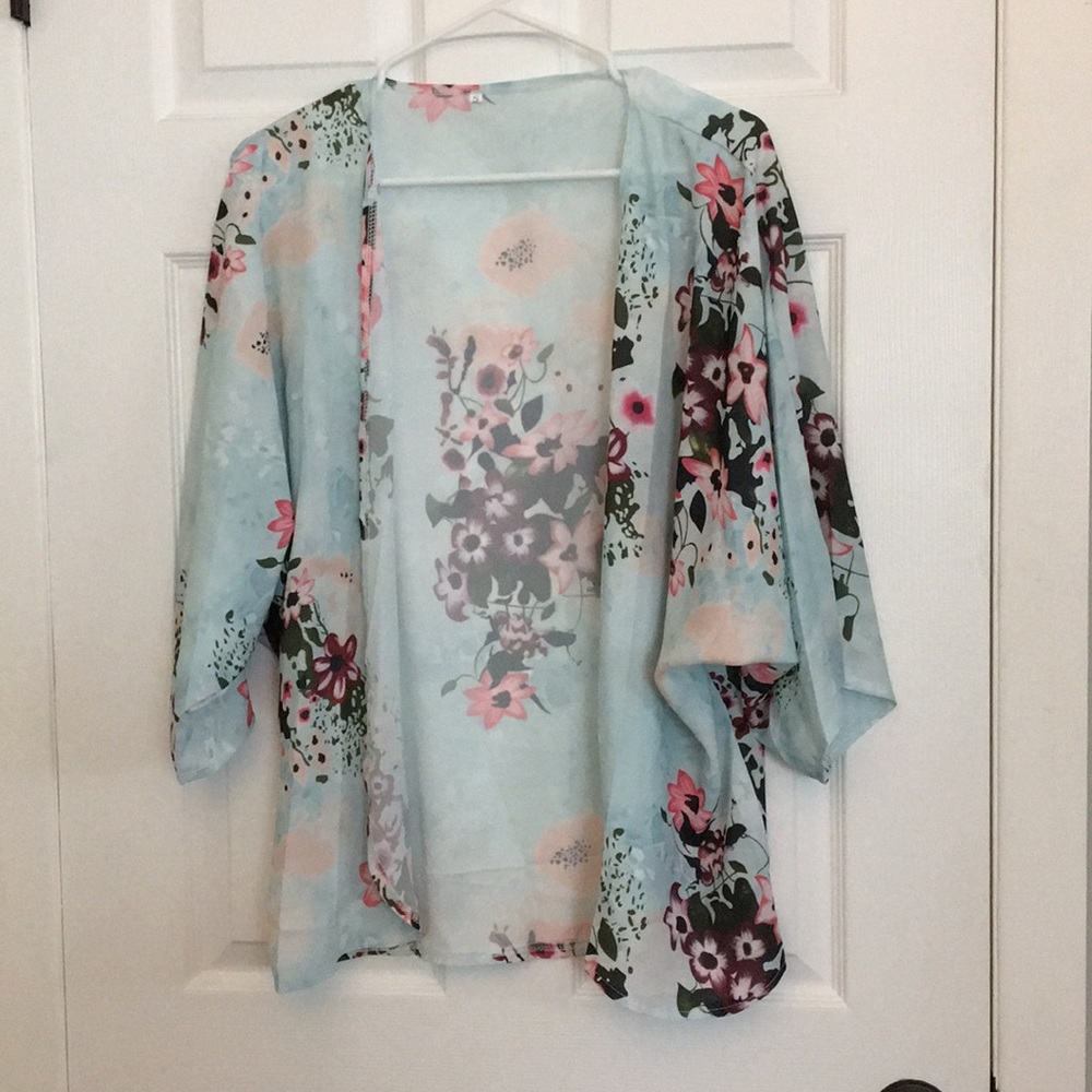 Blue Floral Kimono
